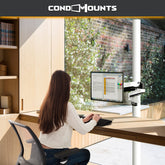 CondoMounts Height Adjustable TV Pillar Mount & Vesa Monitor Mount | Ratchet Strap Warehouse TV Mount | TV Mount Straps Included | GAS Spring Pole Mounting Brackets upto 32 inch TV & Monitor